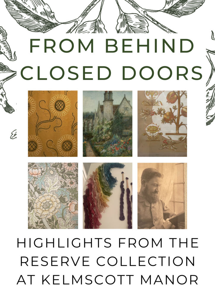 Poster for behind closed doors exhibition showing snippets of collection.