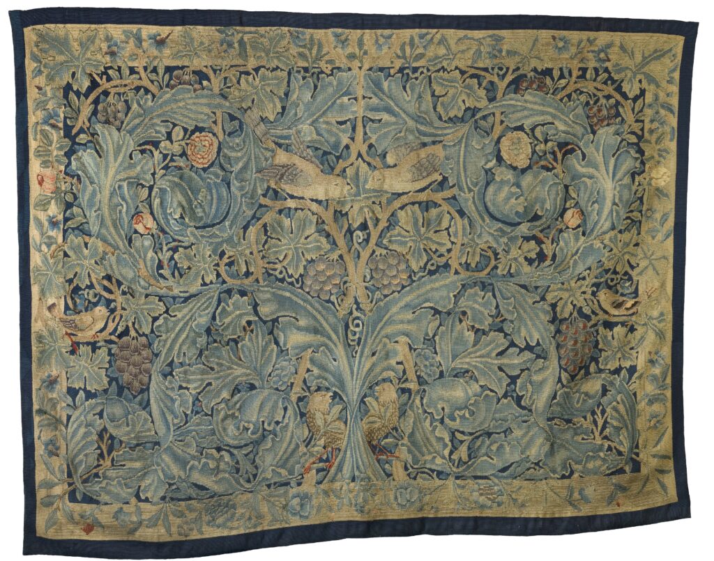 A tapestry showing William Morris's Acanthus and Vine design